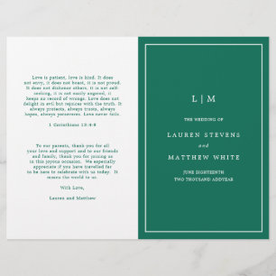 Papier Lauren Emerald Green Monogramme Mariage élégant