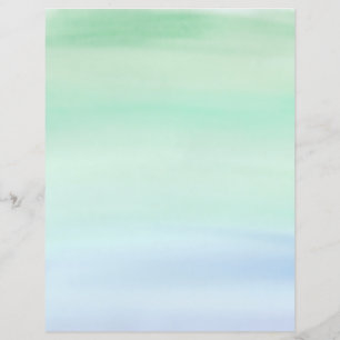Papier Lavage d'aquarelle vert simple à bleu