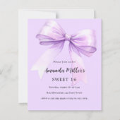 Papier Lavande arc élégant Sweet 16 invitation (Devant)