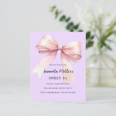 Papier Lavande arc rose Sweet 16 invitation (Debout devant)