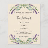 Papier Lavande beige QR RSVP budget faire-part de mariage (Devant)