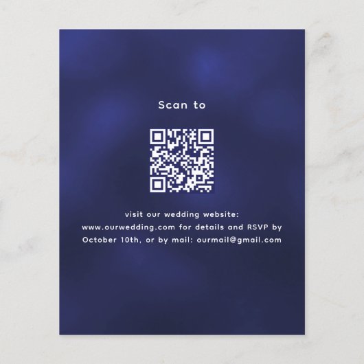 Papier Lavande bleu QR RSVP faire-part de mariage budgéta (Dos)