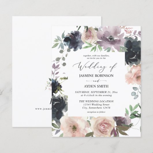 Papier Lavande budgétaire, marine et Mariage rose (Devant / Derrière)