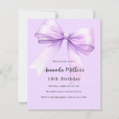 Papier Lavande élégante invitation d'anniversaire (Devant)
