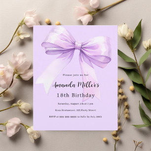 Papier Lavande élégante invitation d'anniversaire