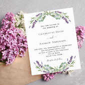 Papier Lavande florale QR Détails faire-part de mariage