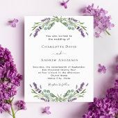 Papier Lavande florale QR Détails faire-part de mariage