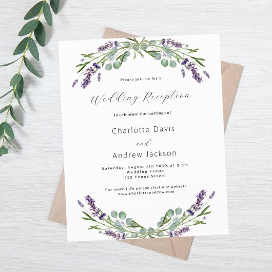 Papier Lavande verdure violet budget mariage réception