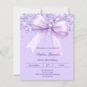 Papier Lavande violet arc invitation d'anniversaire (Devant)