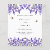 Papier Lavender 25e anniversaire mariage invitation (Devant)