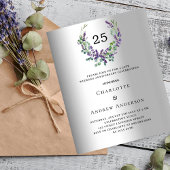 Papier Lavender 25e anniversaire mariage invitation