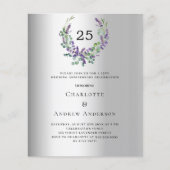 Papier Lavender 25e anniversaire mariage invitation (Devant)