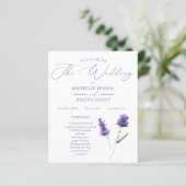 Papier Lavender Bliss Elegant Watercolor Wedding Programm (Debout devant)