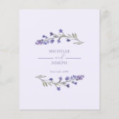 Papier Lavender Bliss Elegant Watercolor Wedding Programm (Dos)