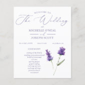 Papier Lavender Bliss Elegant Watercolor Wedding Programm (Devant)