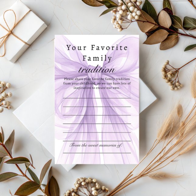 Papier Lavender Bow Family Tradition Keepsake (Créateur téléchargé)