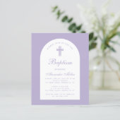Papier Lavender Budget Arch Purple Boy Baptême Invitation (Debout devant)