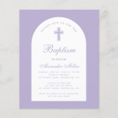 Papier Lavender Budget Arch Purple Boy Baptême Invitation (Devant)