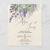 Papier Lavender campagne rustique QR RSVP budget invitati (Devant)