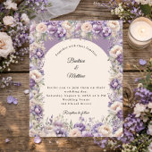 Papier Lavender champagne cream arch wedding invitation