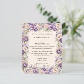 Papier Lavender champagne cream floral wedding invitation (Debout devant)