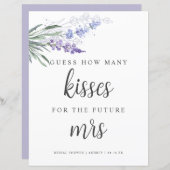 Papier Lavender Devine combien de baisers signe de Fête d (Devant / Derrière)