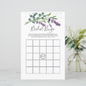 Papier Lavender Eucalyptus Folid jeu de bingo nuptiale (Debout devant)