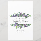 Papier Lavender Eucalyptus Folid jeu de bingo nuptiale (Dos)