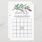 Papier Lavender Eucalyptus Folid jeu de bingo nuptiale (Devant / Derrière)