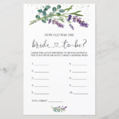 Papier Lavender Eucalyptus Quel Âge Avait L'Épouse (Devant)