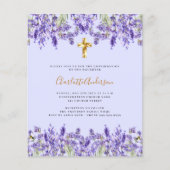 Papier Lavender fleurs budget Confirmation invitation (Devant)