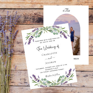 Papier Lavender floral arche photo monogramme budget mari