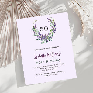 Papier Lavender florales lilas budget invitation d'annive