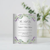 Papier Lavender florals argent budget voeu renouvellement (Debout devant)