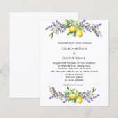 Papier Lavender florals lemons wedding invitation (Devant / Derrière)