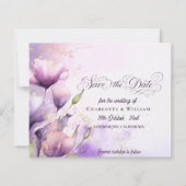 Papier Lavender Gold Floral Wedding Save the Date (Devant)
