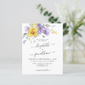 Papier Lavender Jaune Purple Faire-part de mariage Budget (Debout devant)