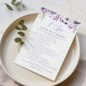 Papier Lavender j'espionne avec mon mariage de caméra jeu