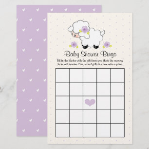 Papier Lavender Little Lamb Baby shower Bingo