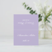 Papier Lavender Mariage Place Card - Nom d'invité imprimé (Debout devant)