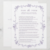 Papier Lavender 'Pass the Poem' Bridal Shower Game (Devant / Derrière)