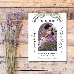 Papier Lavender photo qr code wedding Save the Date