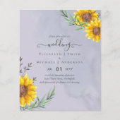 Papier Lavender Sage Tournesols Russe Boho Mariage (Devant)