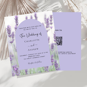 Papier Lavender violet arche florale QR RSVP budget maria