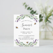 Papier Lavender violet été invitation budgétaire (Debout devant)