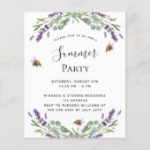 Papier Lavender violet été invitation budgétaire (Devant)
