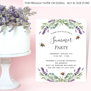 Papier Lavender violet été invitation budgétaire