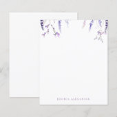 Papier Lavender Wildflowers Personalized Stationery (Devant / Derrière)