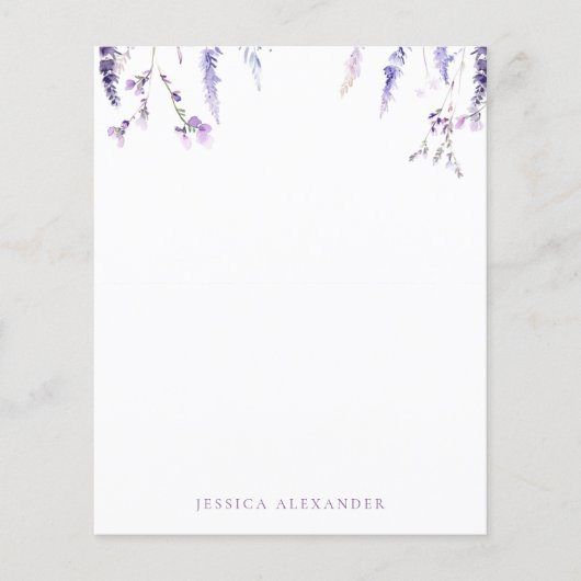 Papier Lavender Wildflowers Personalized Stationery (Devant)