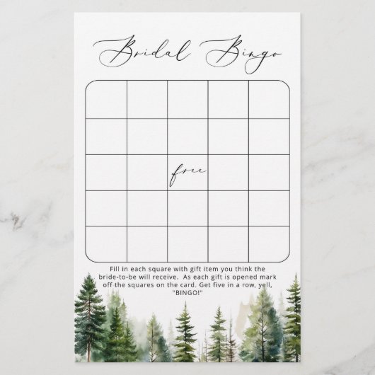 Papier L'aventure attend la nuptiale douche jeu de bingo (Devant)